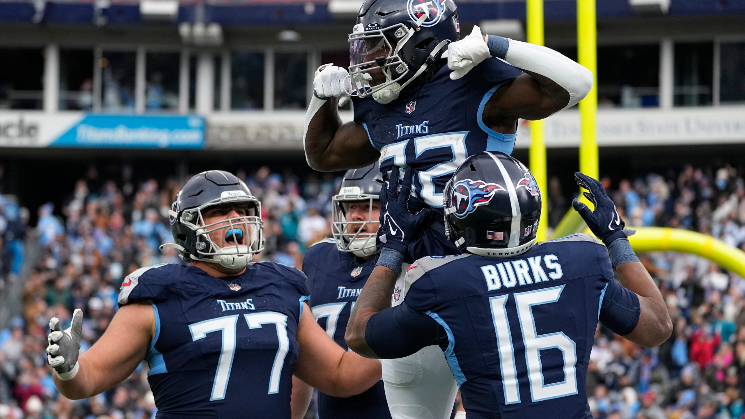 2560x1440 Lawrence Stopped Short Of Goal Line As Jags Eliminated From Playoff Race In 28 20 Loss To Titans
