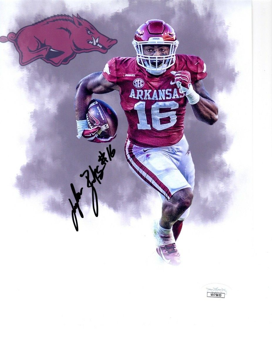 927x1200 Treylon Burks Arkansas Razorbacks signed autographed 8x10 football photo JSA
