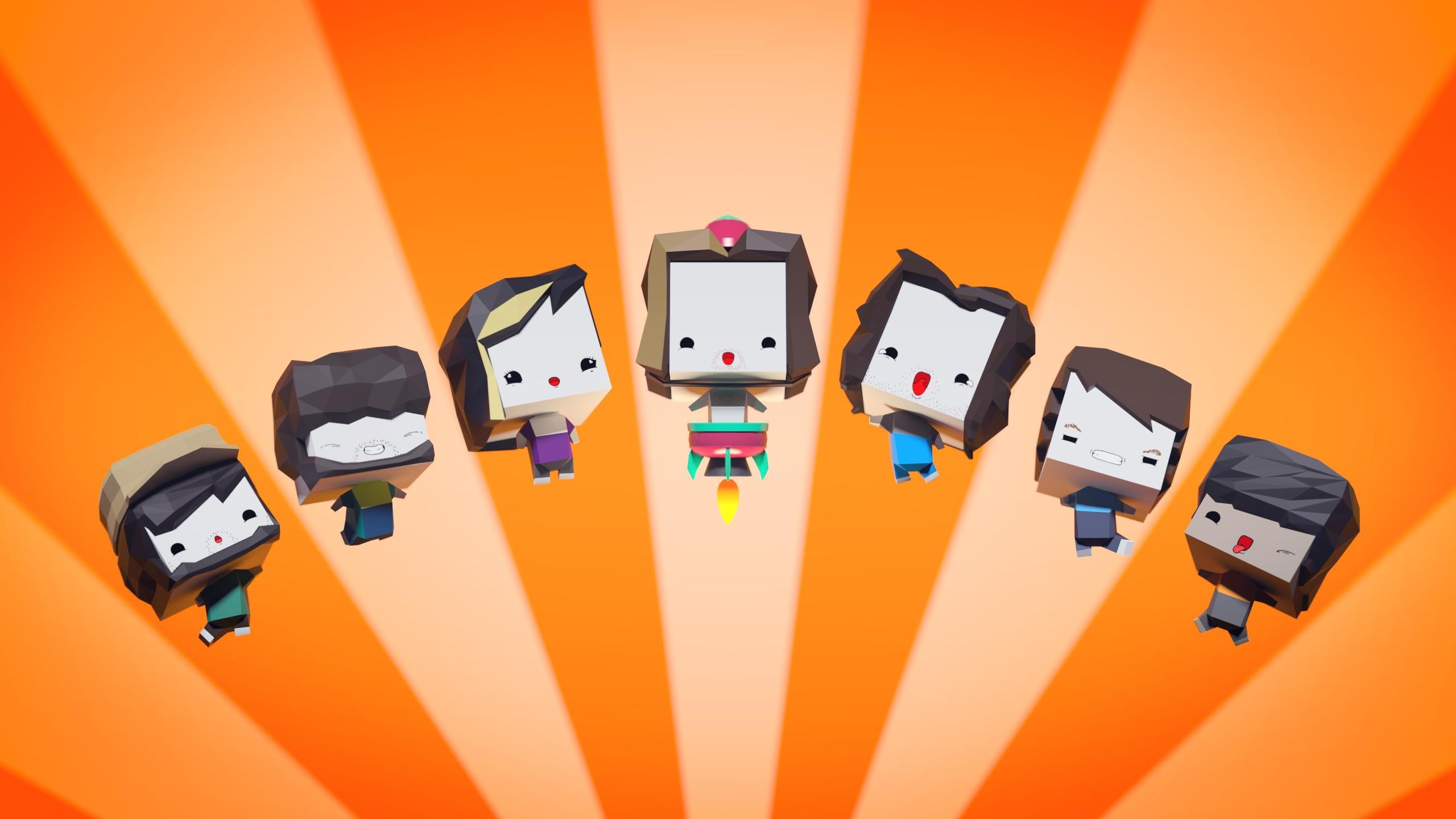 2560x1440 Assorted character illustration, Game Grumps, PixlPit, low poly HD wallpaper