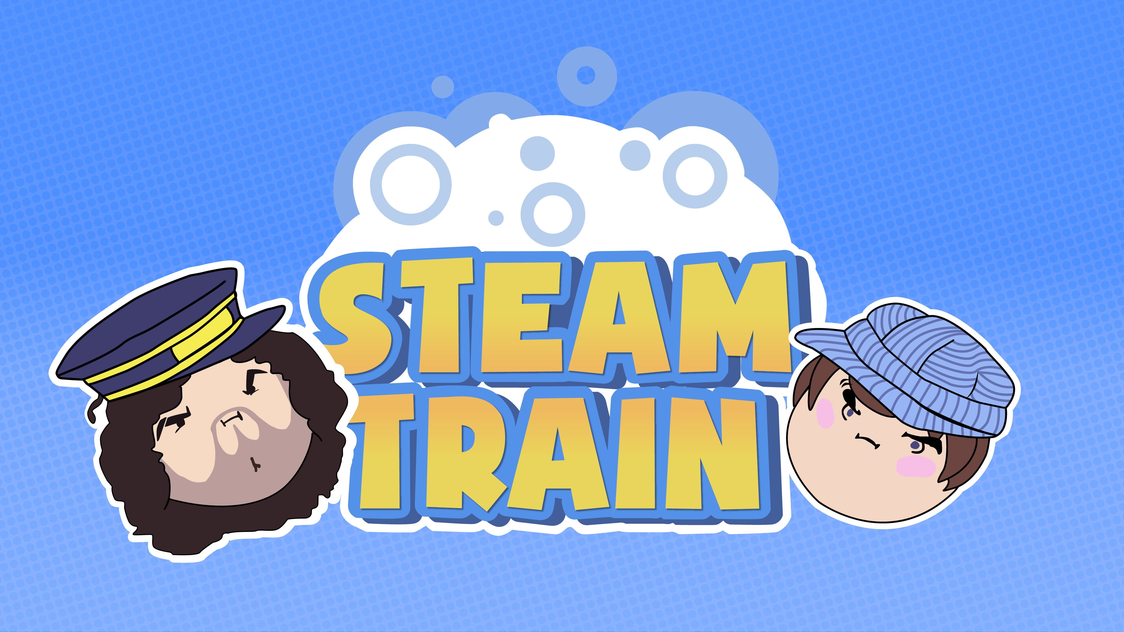 3840x2160 Gray background with text overlay, Game Grumps, Steam Train, video games, YouTube HD wallpaper