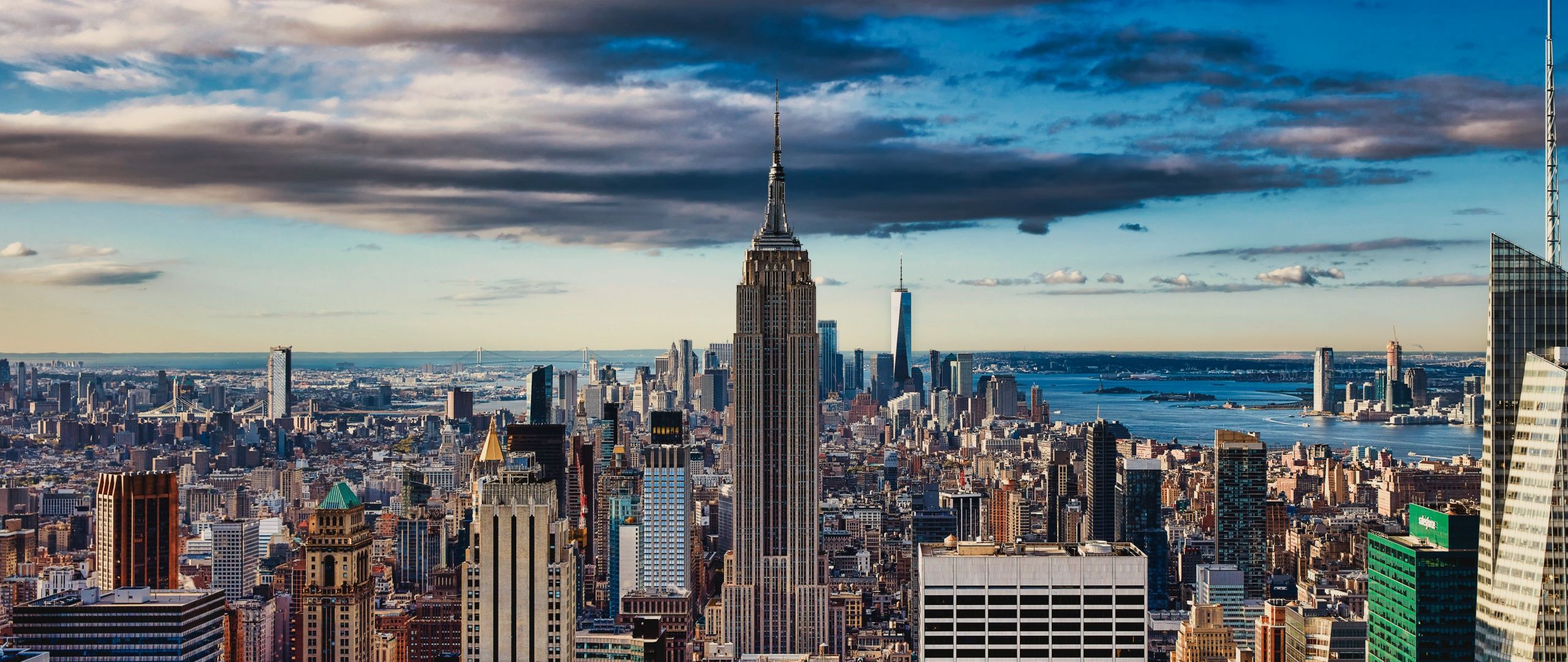 2560x1080 Empire State Building Wallpaper 4K, New York City, Skyline