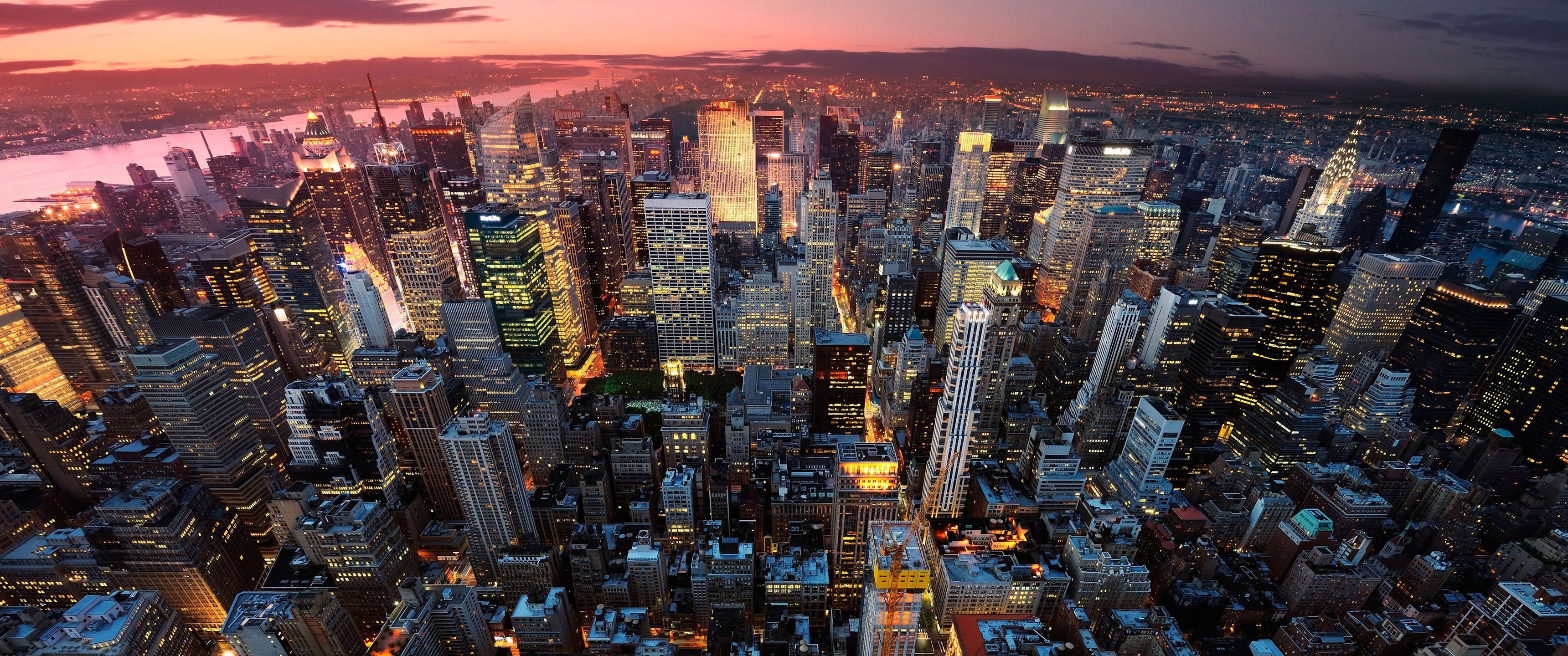 3440x1440 Download 3440x1440 City Of New York Aerial Shot Wallpaper