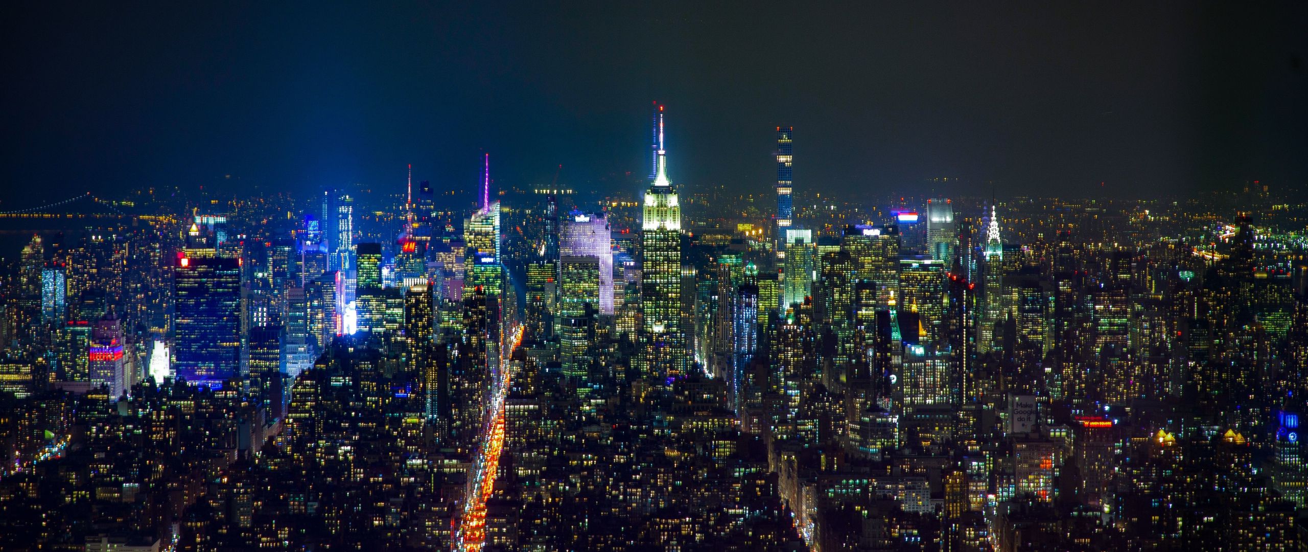 2560x1080 Cityscape of New York at night [2560x1080]