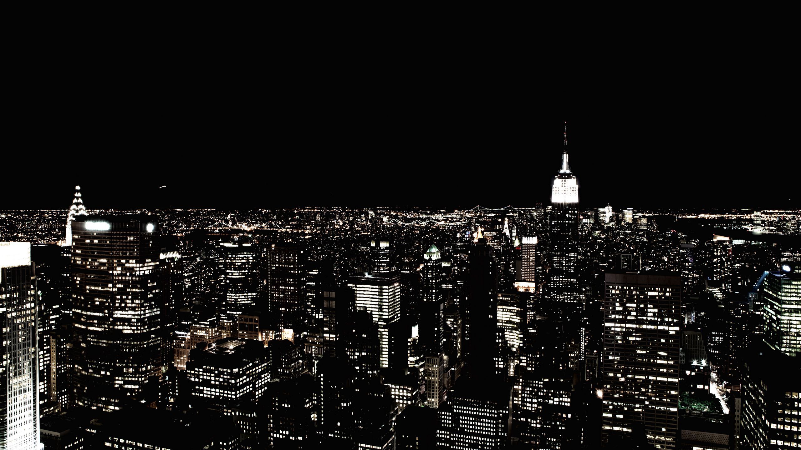2560x1440 Download wallpaper 2560x1440 new york, night city, skyscraper, city lights, skyline widescreen 16:9 HD background
