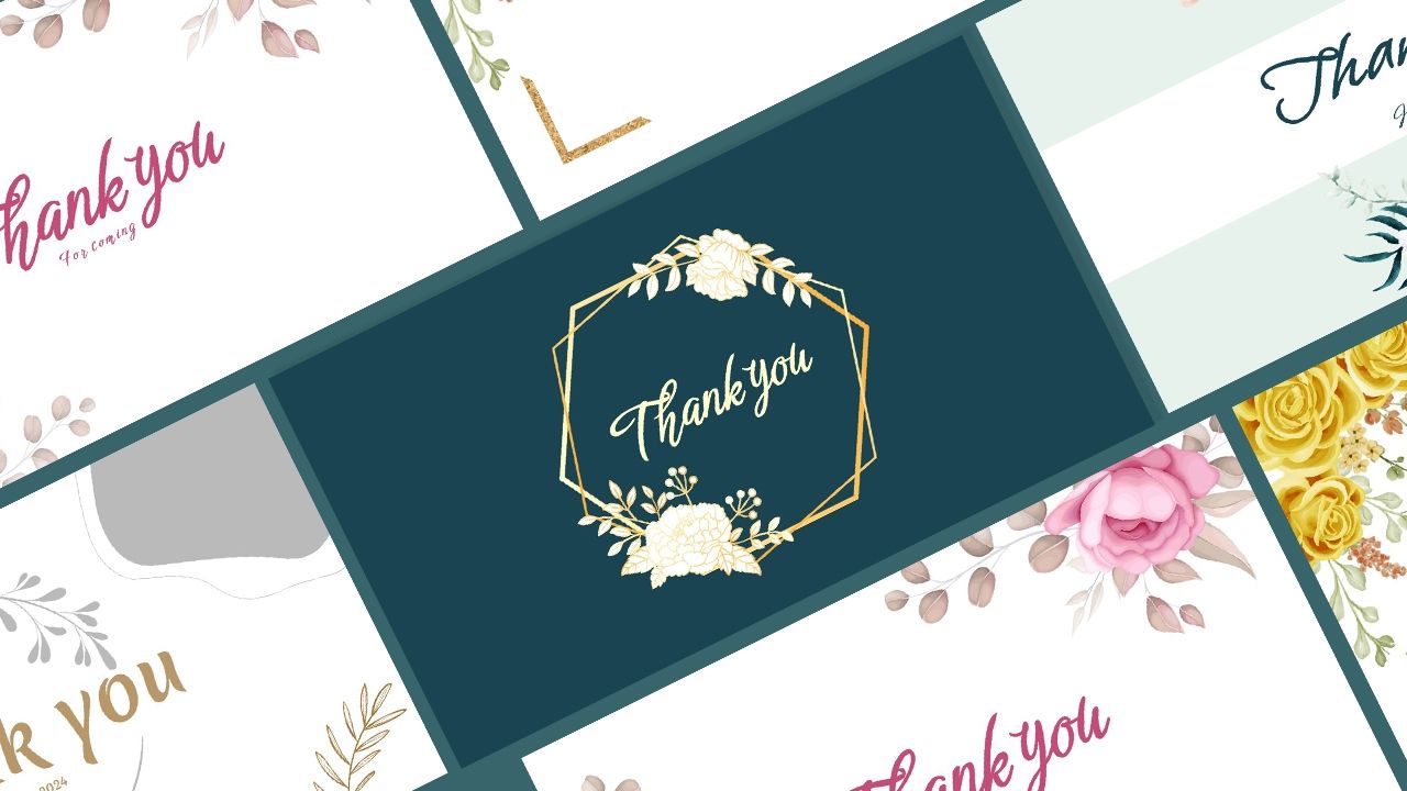 1280x720 Wedding Thank You Template PowerPoint and Google Slides