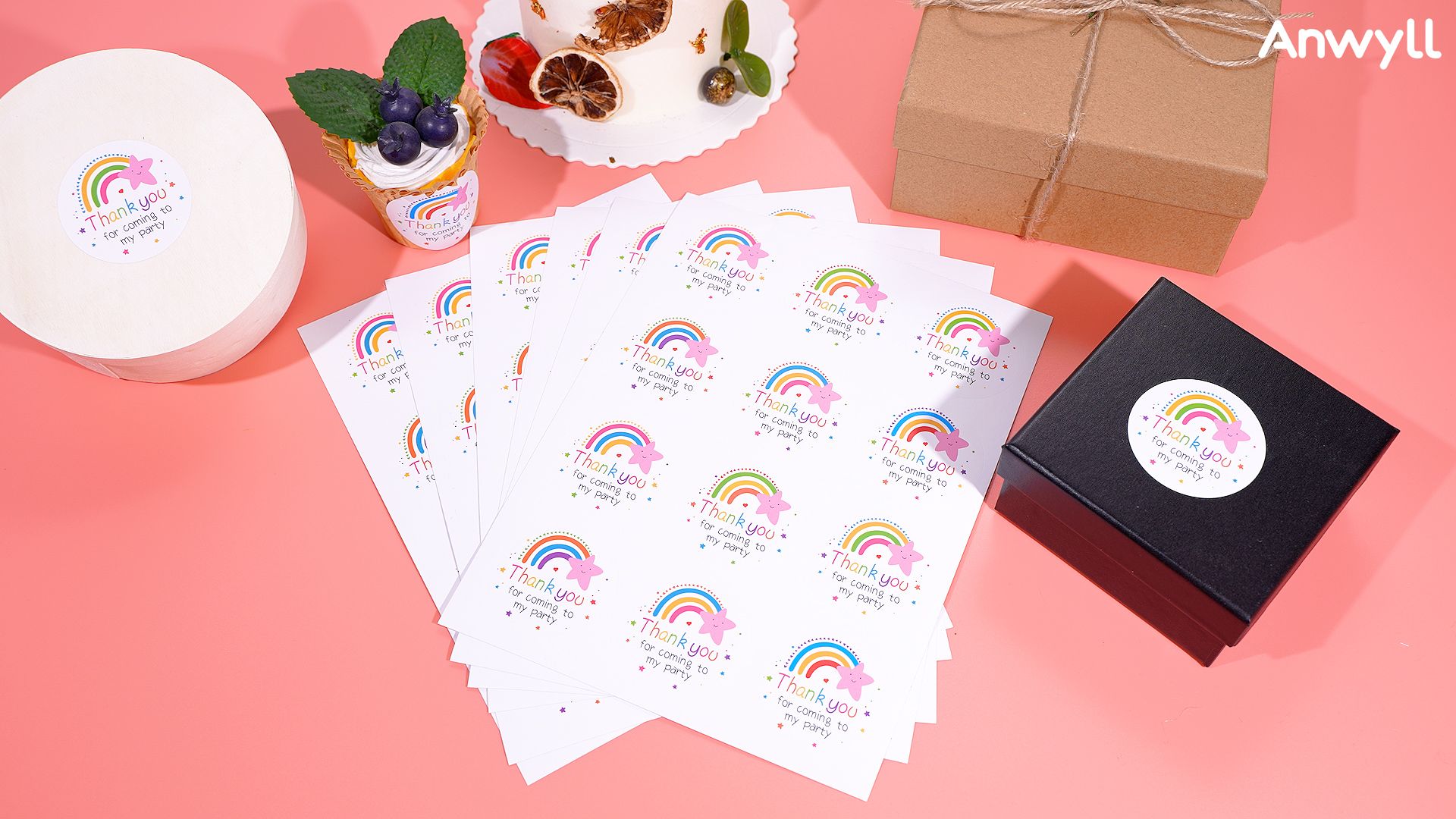 1920x1080 Anwyll Thank You For Coming Stickers, 60Pcs 2Inch Rainbow Thank You For Coming To My Party Stickers, Self Adhesive Thank You Labels Stickers For Kids Adults, Cute Stickers For Birthday Wedding Favors : Office Products