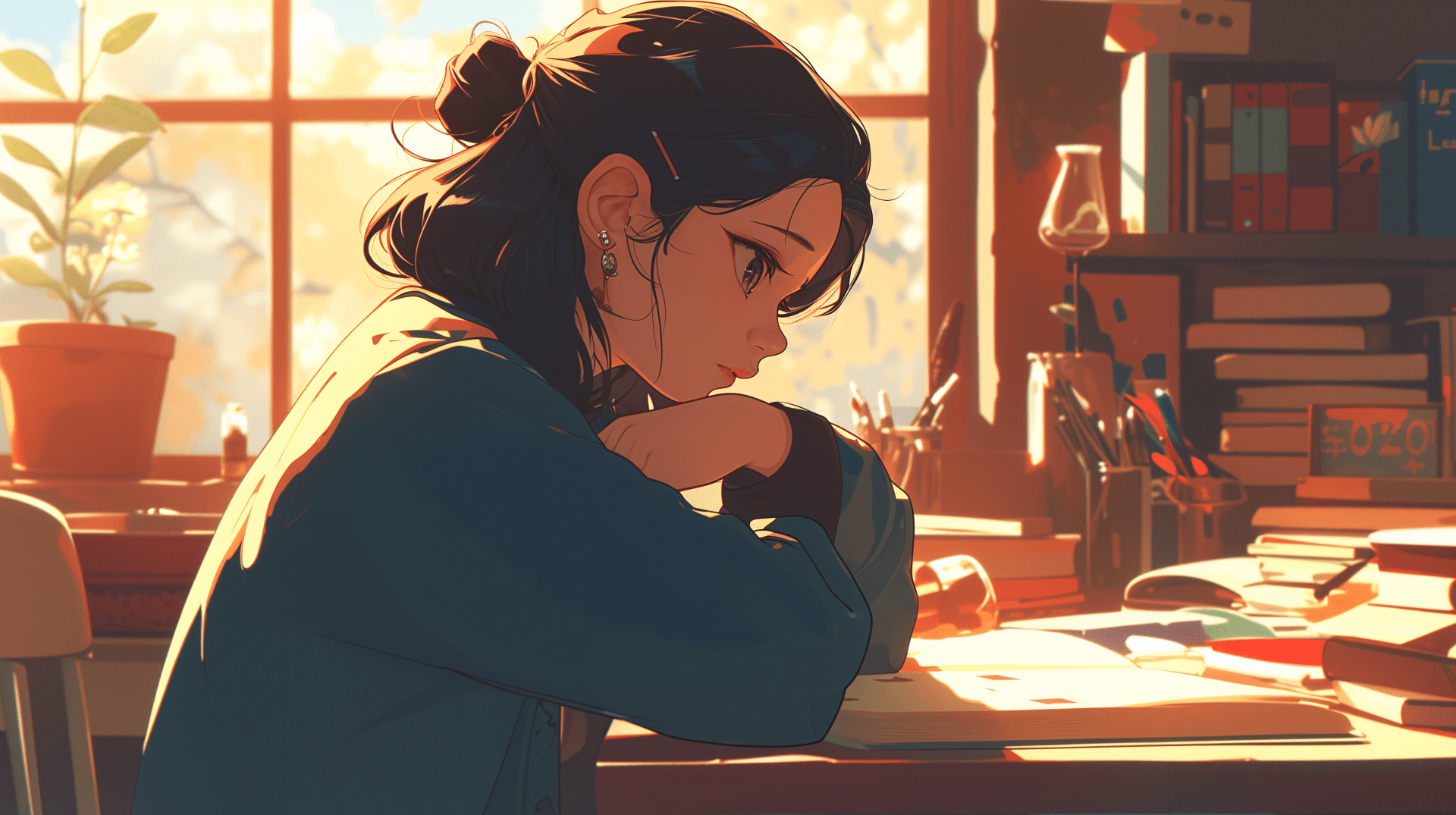 1920x1075 Lofi Study Vibes: A 4K Ultra HD Wallpaper
