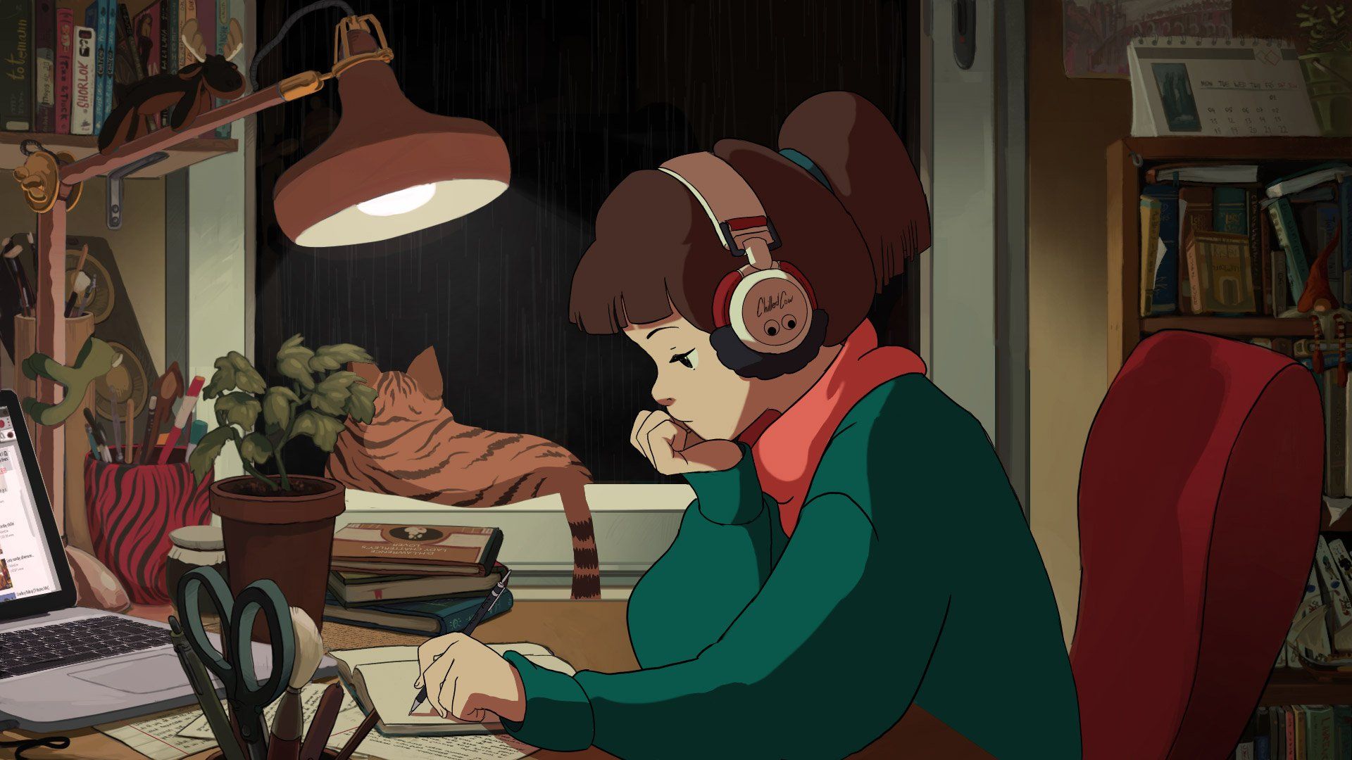 1920x1080 Anime Vibes: Original HD Headphones Moment by Juan Pablo Machadox1080