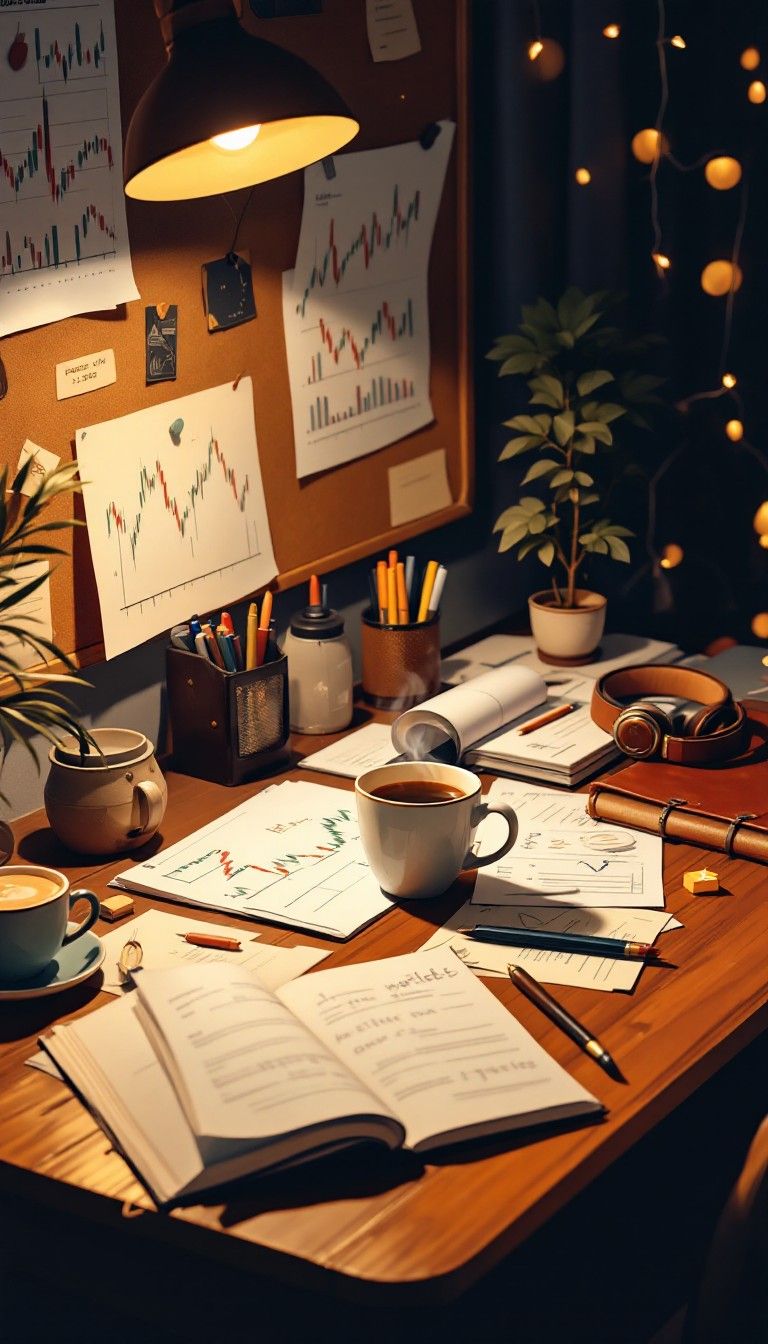 768x1344 Free Cozy Study Vibes Image, Desk, Workspace