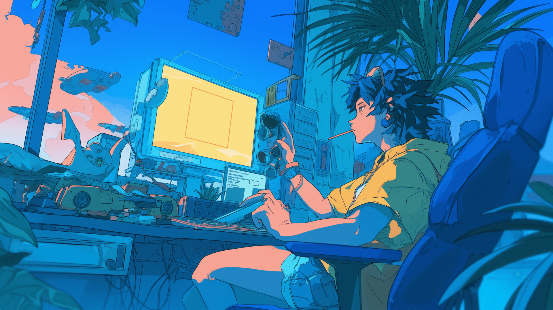 1920x1076 Lofi Vibes HD Wallpaper: Chill Study Session
