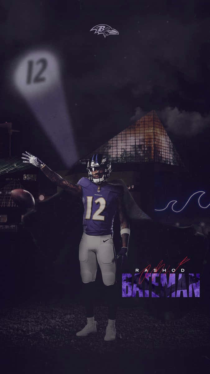 675x1200 Download Rashod Bateman Baltimore Ravens Artwork Wallpaper