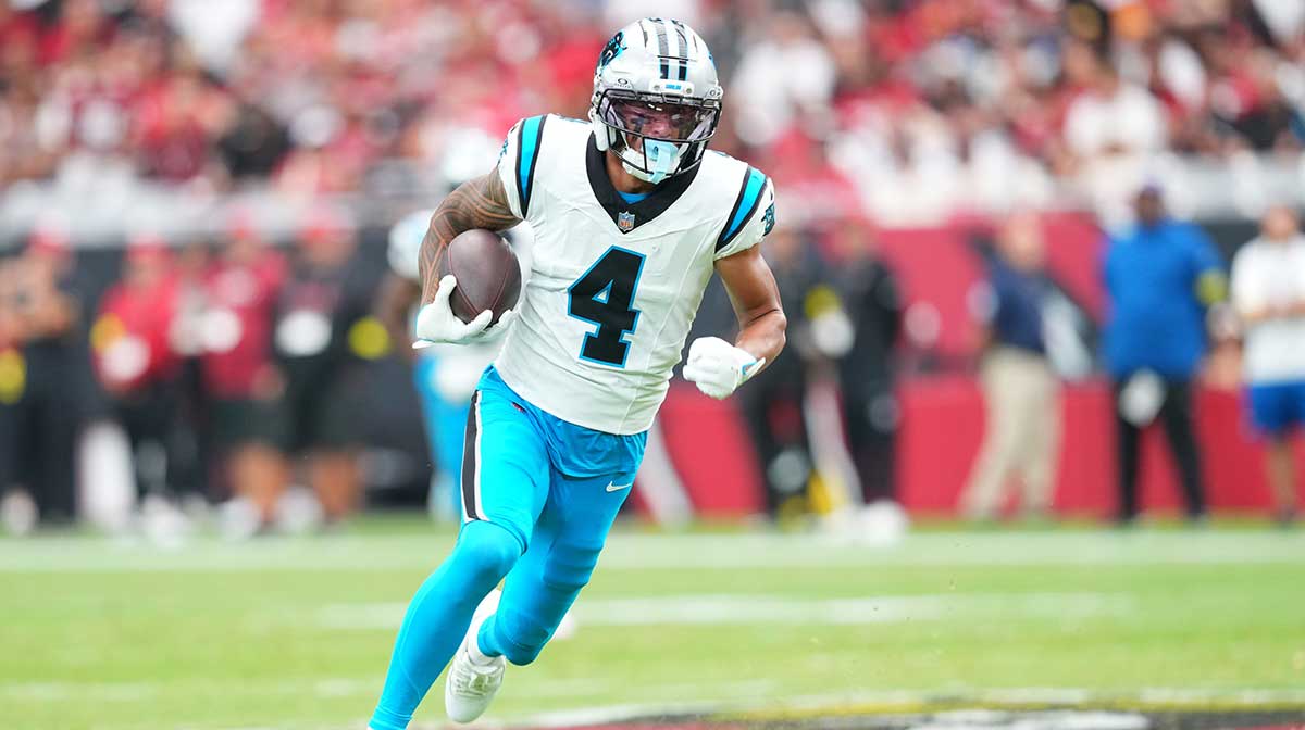 1200x672 Panthers news: Tetairoa McMillan out from practice with calf injury