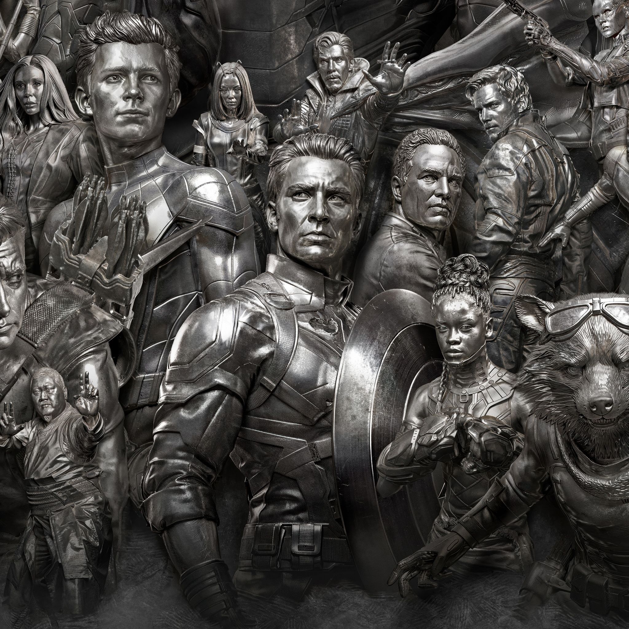 2048x2048 Avengers Endgame: Encore Wallpaper 4K, 5K, Metallic