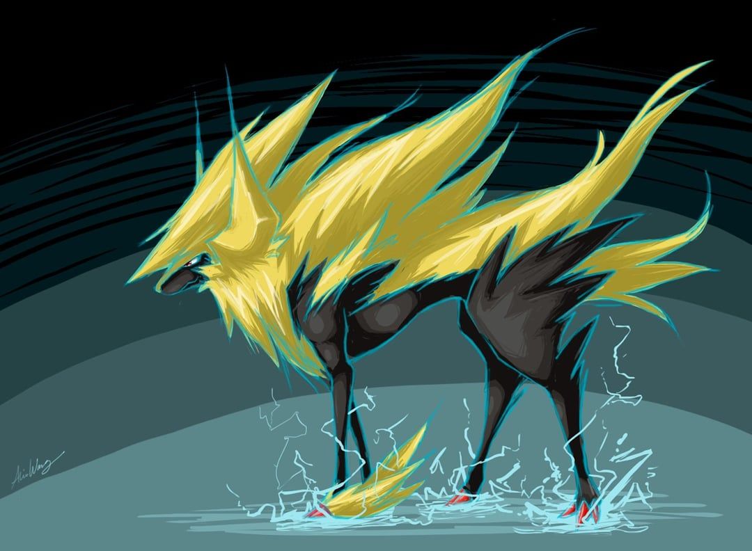 1080x792 Art] [OC] Here's a drawing I made of Shiny Mega Manectric