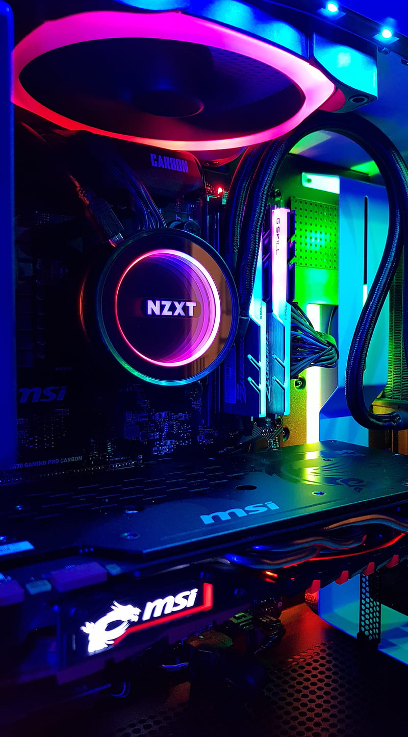 800x1444 Nzxt, cpu, gamer, gaming, msi, pc, rgb, setup, HD phone wallpaper