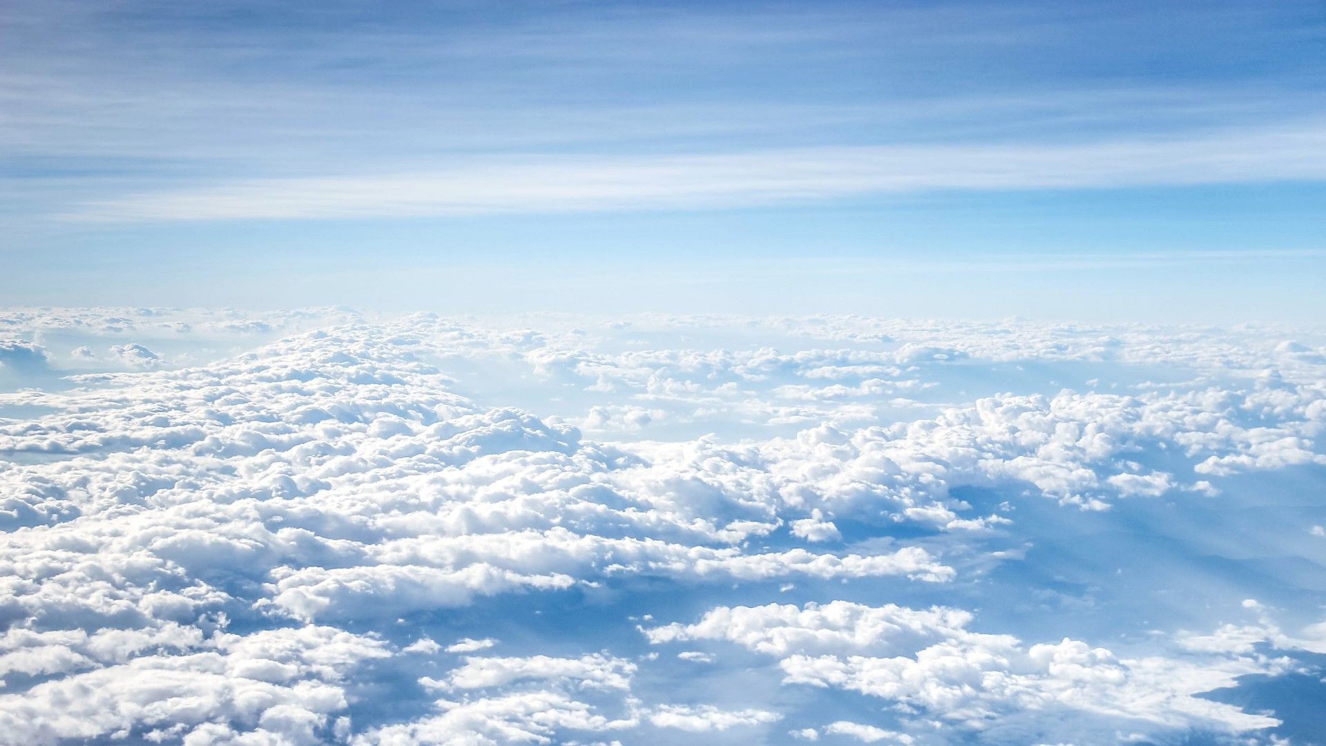 1920x1080 Aerial View Of Clouds Under Light Blue Sky 4K HD Light Blue Wallpaper