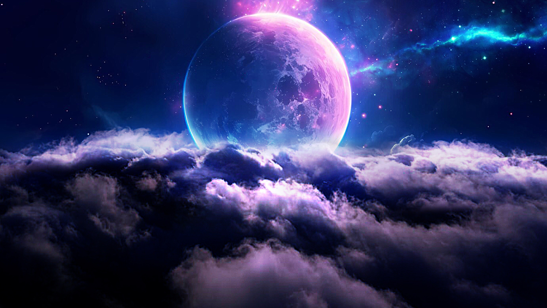 1920x1080 Neon Sea of Clouds HD Planet Wallpaper, HD Artist 4K Wallpaper, Image and Background