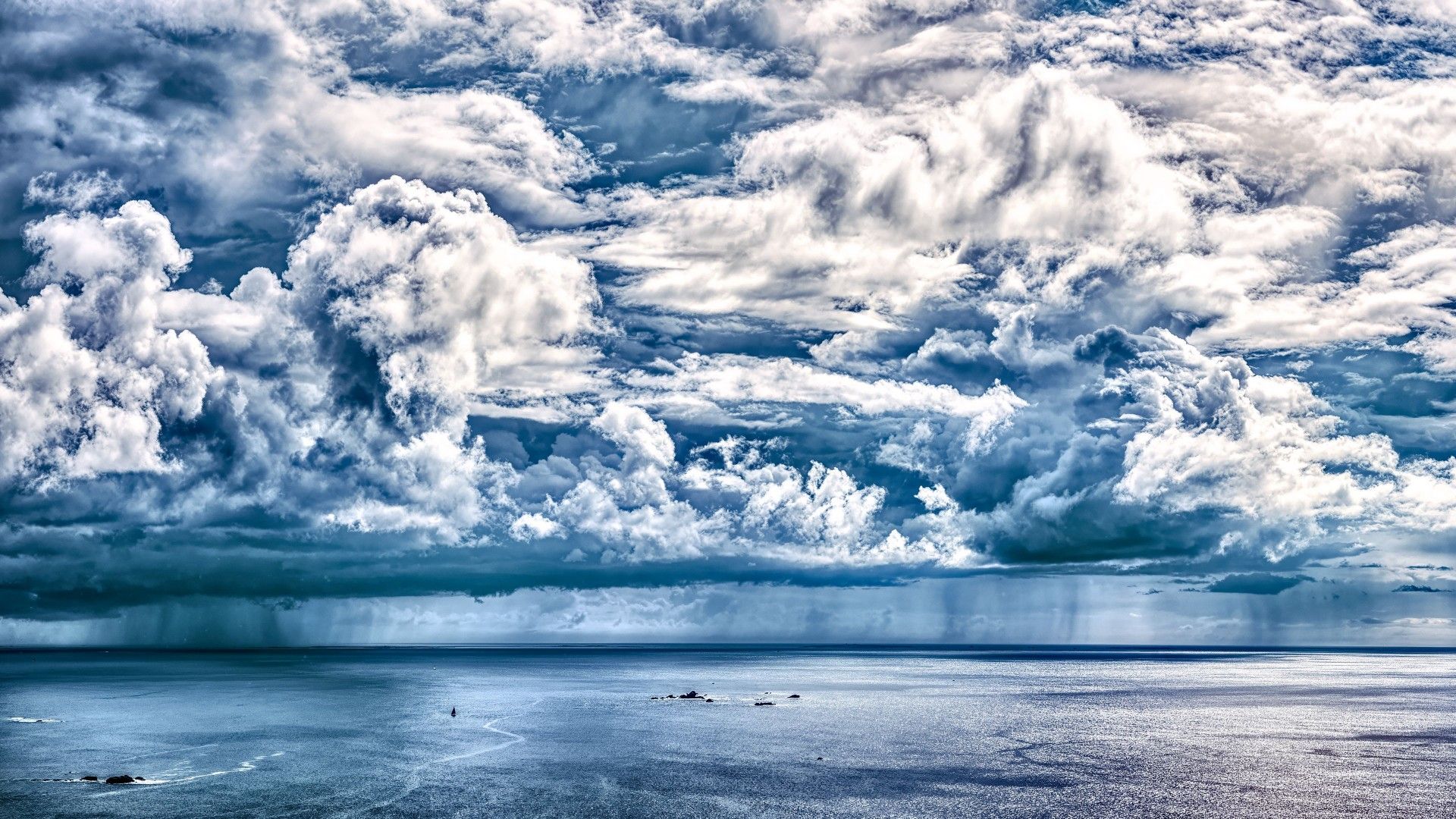 1920x1080 sea clouds sky nature blue wallpaper watre ocean background 4K HD Nature Wallpaper