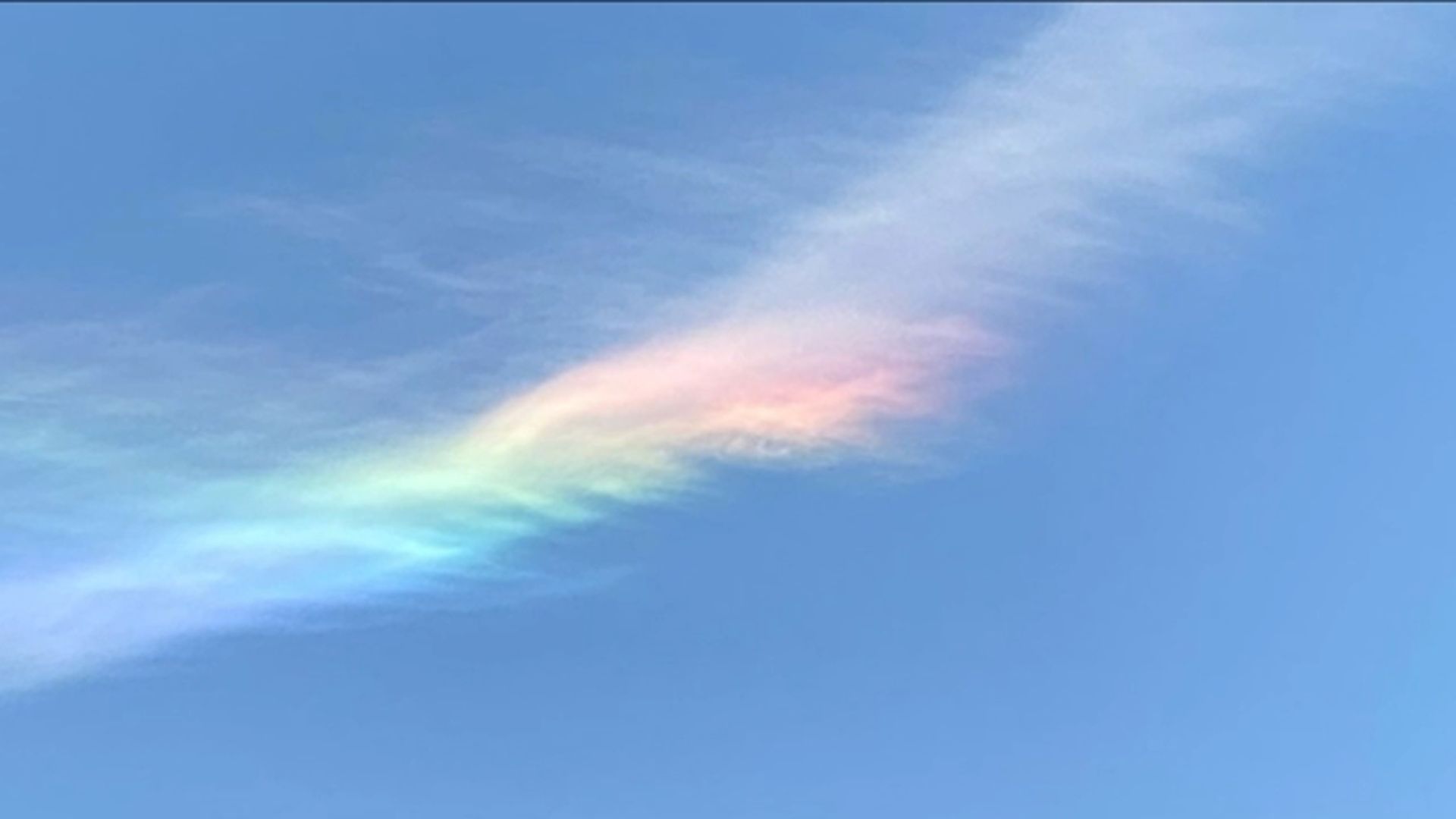 1920x1080 Rainbow Colored Clouds Captured In Skies High Above Hunterdon County, New Jersey New York