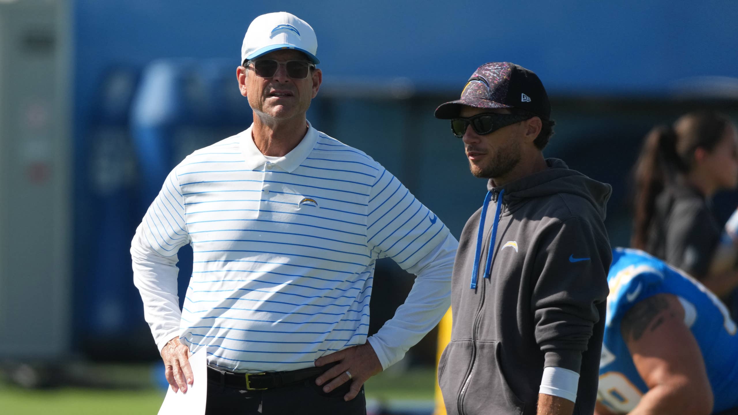 2560x1440 Mike McDaniel on How Important Partnership With Chargers Head Coach Jim Harbaugh Is to Him