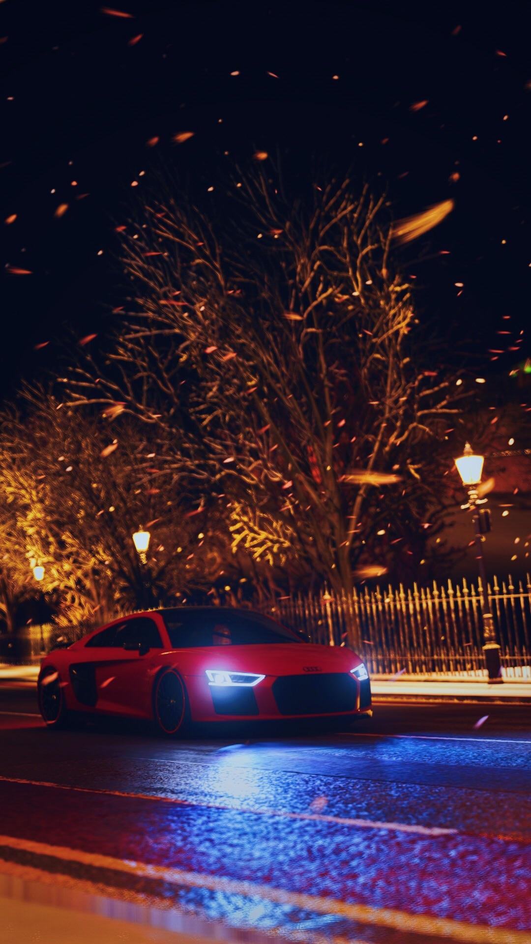 1080x1920 Audi R8 Winter Wallpaper