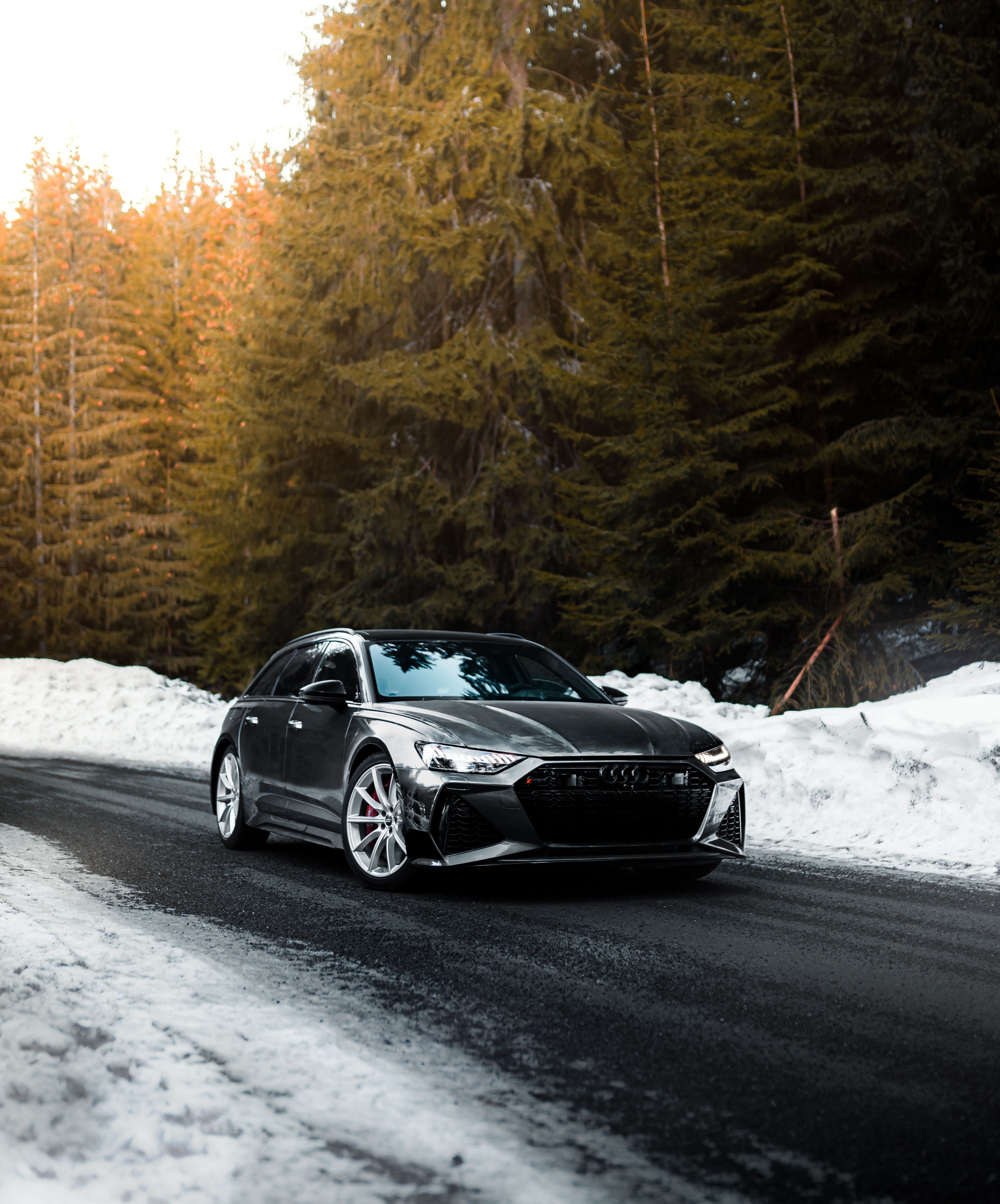 3967x4777 Phone wallpaper: Cars, Audi, Winter, Snow, Road, Car, Grey, Speed 148244