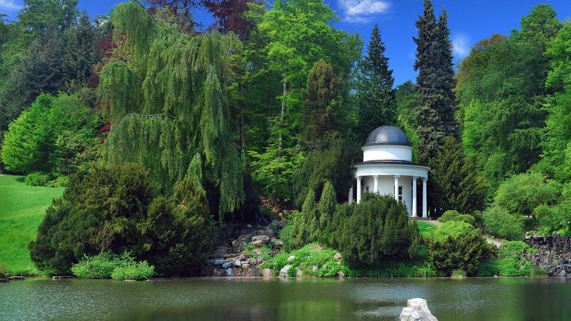 1920x1080 Pavilion in landscape park Bergpark Wilhelmshöhe, Kassel, Hesse, Germany. Windows Spotlight Image