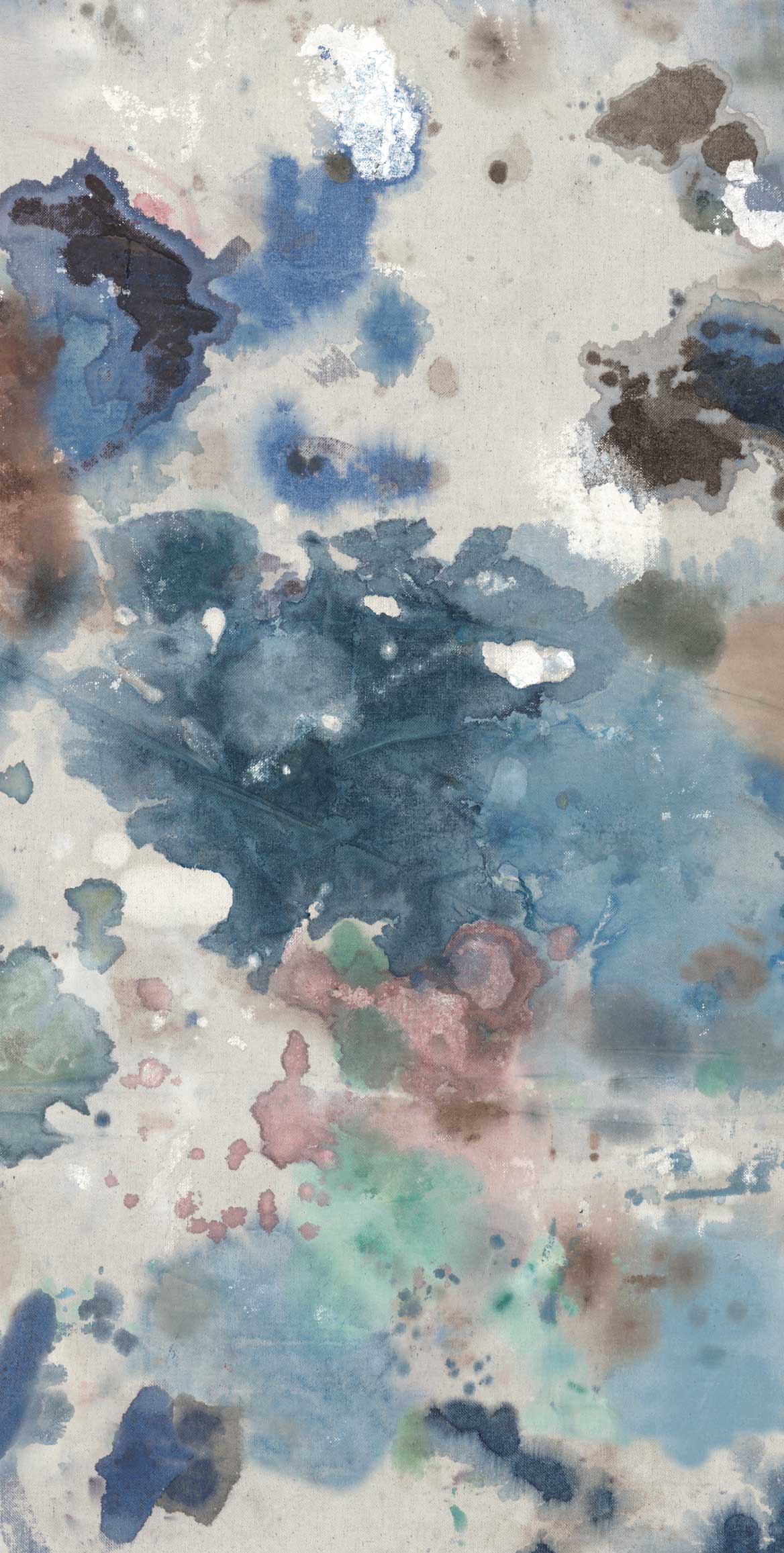 1168x2313 Blue & Cream Shabby Chic Watercolor Wallpaper