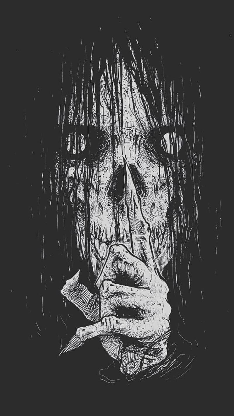 800x1421 Bhoot Khatarnak, Dangerous Skull, art work, sketch art, HD phone wallpaper