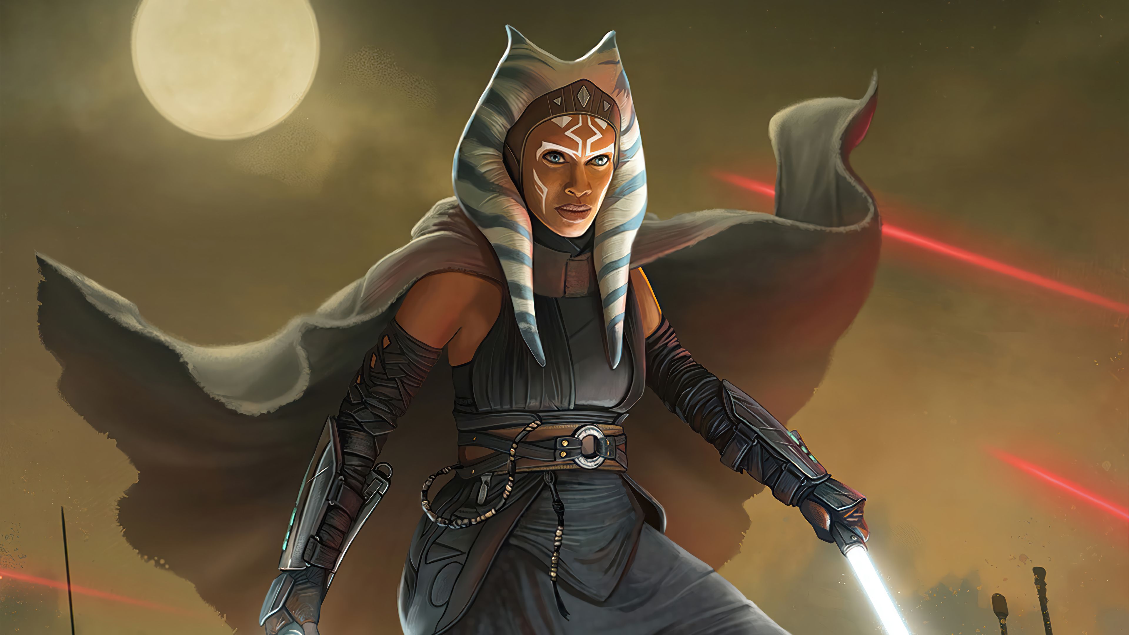 3840x2160 Ashoka Tano Art Disney + Series Wallpaper 4K HD PC l
