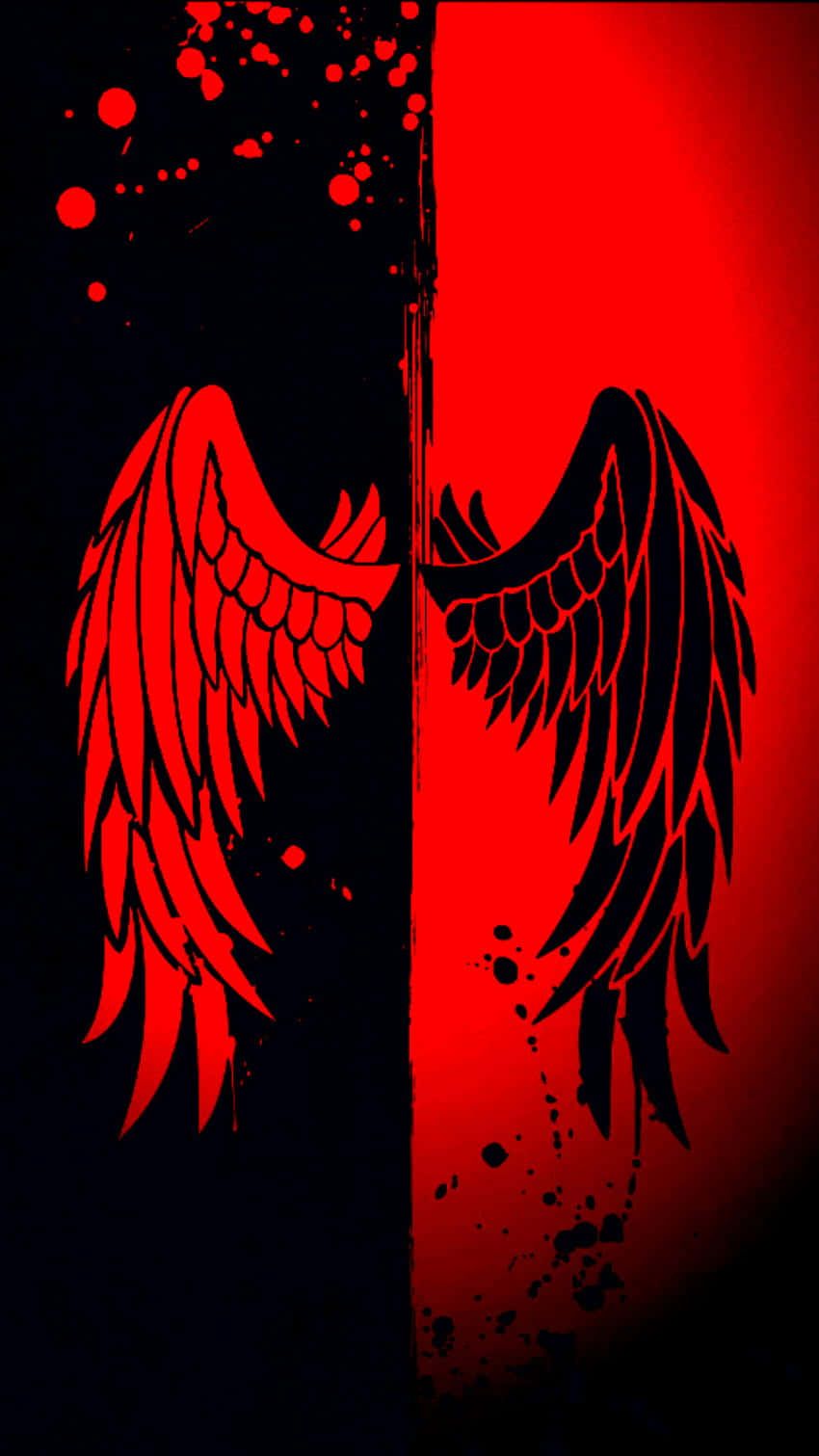 850x1511 Download Half Angel Half Demon Wings Wallpaper