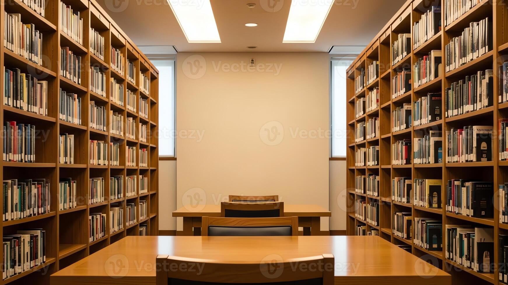 1742x980 Empty Library Reading Room with Bookshelves and Tables