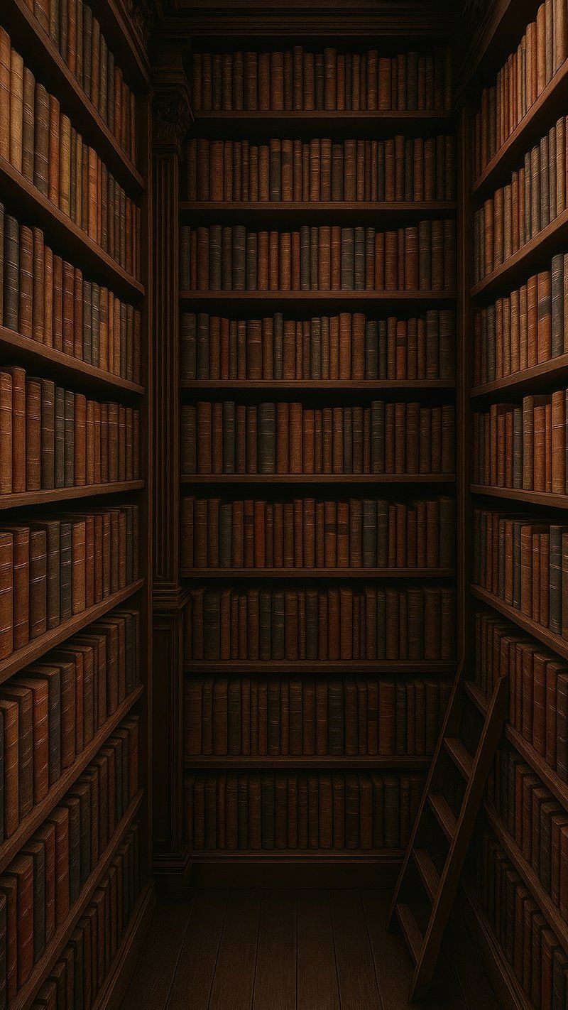 800x1422 Vintage library wooden shelves, desktop