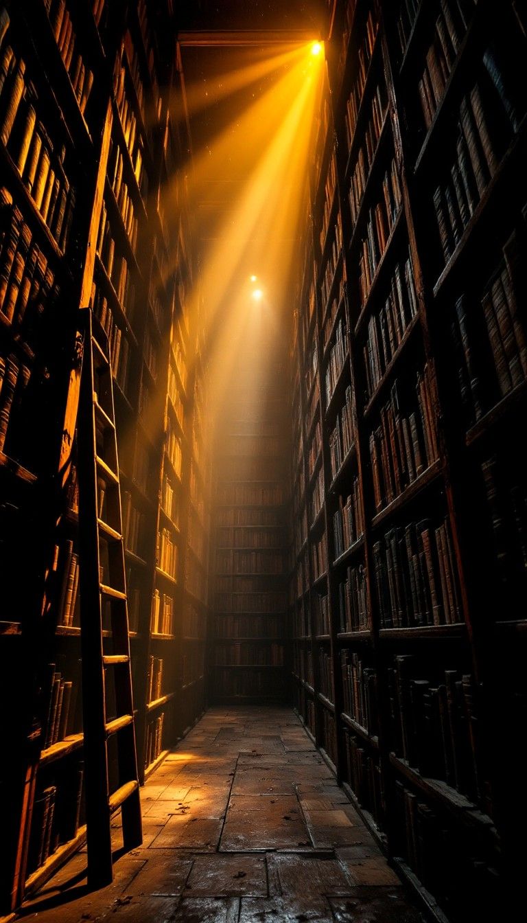 768x1344 Download Infinite Book Cathedral Image, Books, Corridor