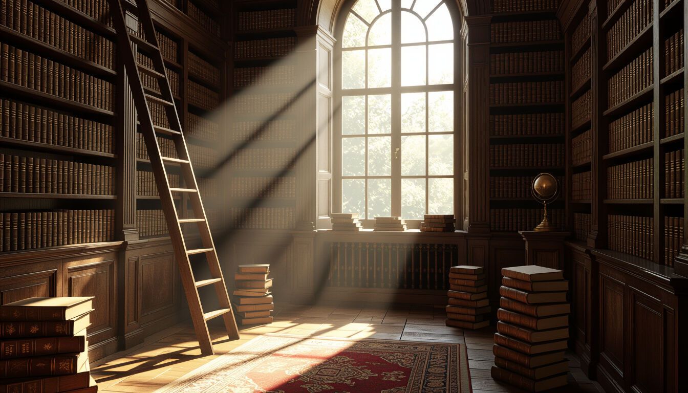 1344x768 AI Library Wallpaper Stunning Background