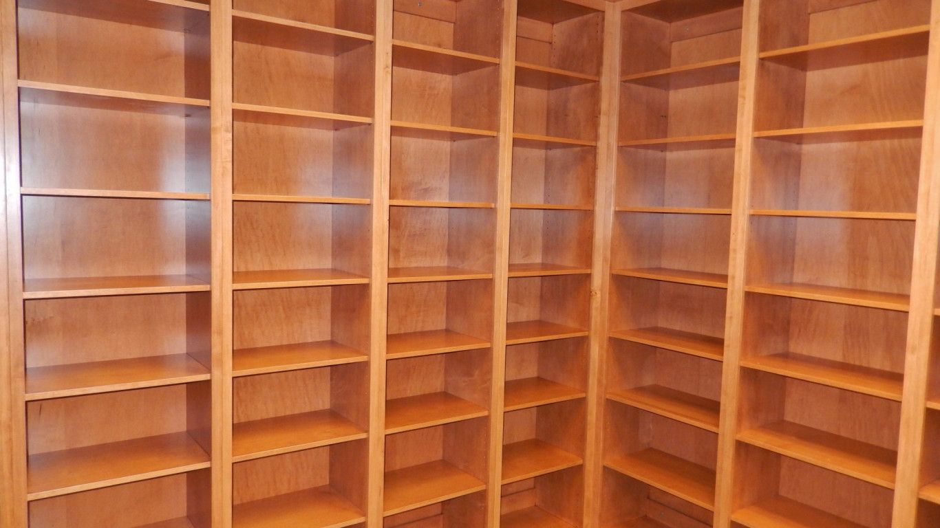 1366x768 Empty Bookshelf High Definition Wallpaper 126270