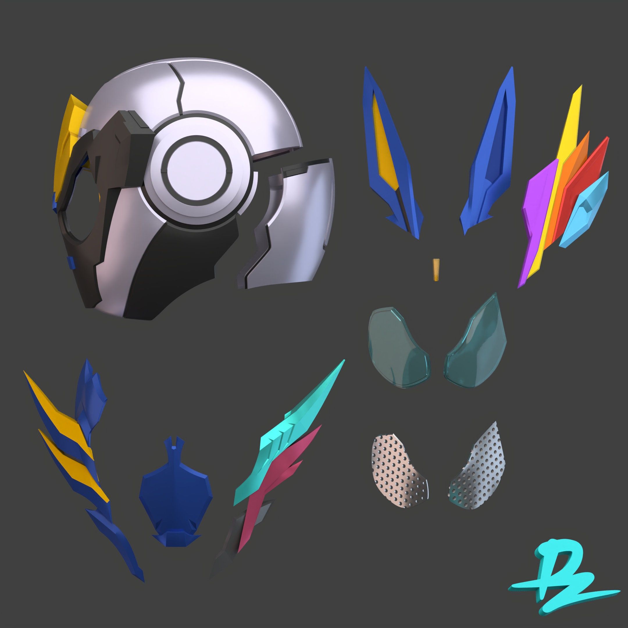 2160x2160 Rampage Vulcan Mask 3D Model (STL File)