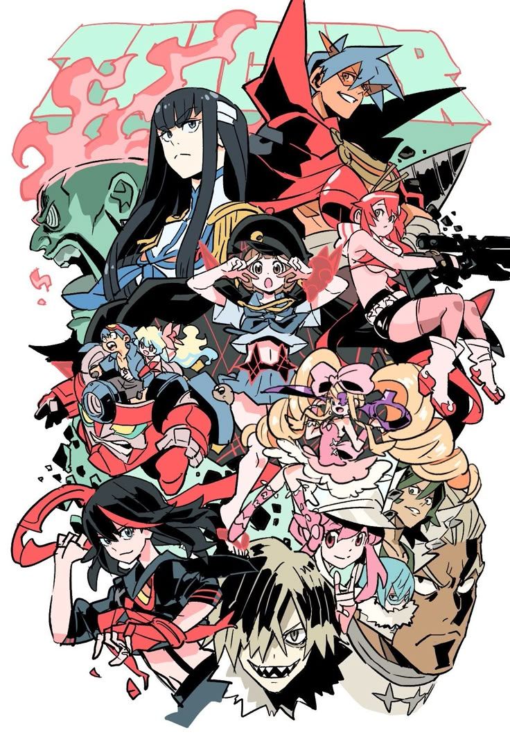 736x1089 Trigger studio art. Studio trigger poses, Kill la kill wallpaper, Kill la kill art