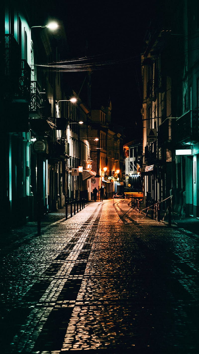 800x1422 Street at night, city, night, old, road, HD phone wallpaper