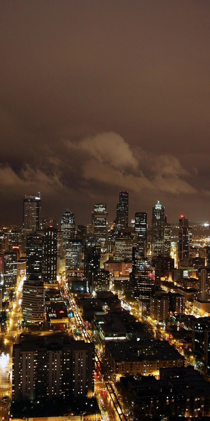 736x1472 City Lights at Night. Seattle night wallpaper, Seattle city at night, Seattle at night aesthetic