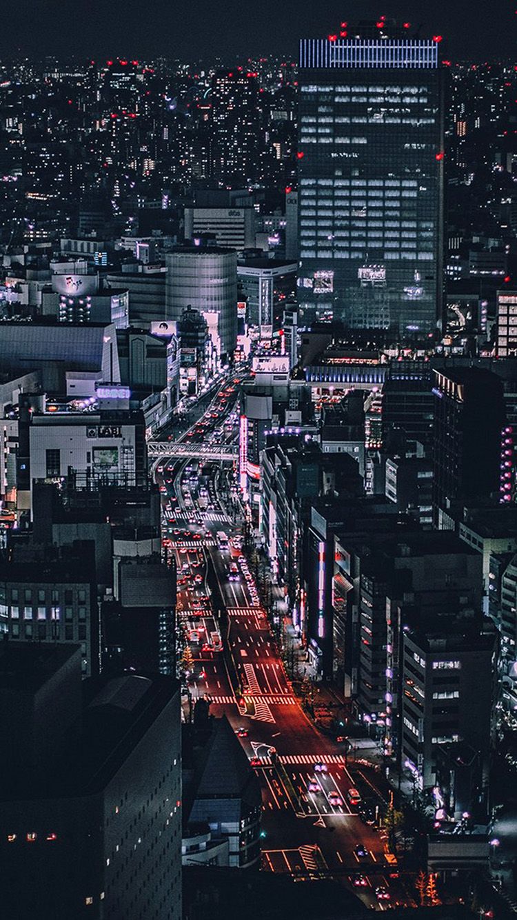 750x1334 Cities At Night Aesthetic Wallpaper
