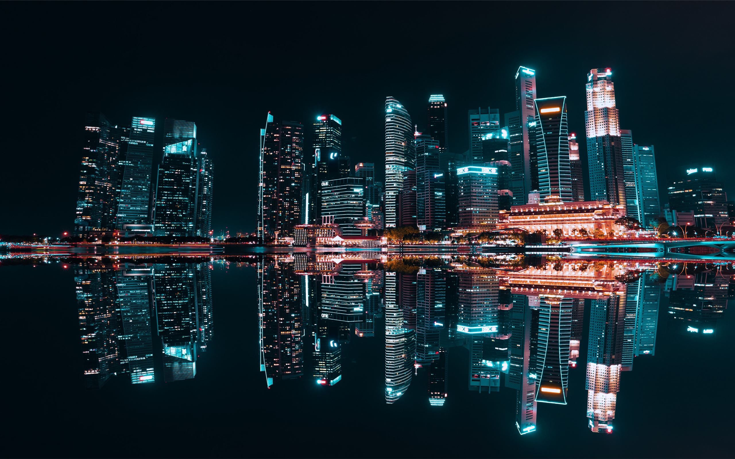 2560x1600 lighted buildings during night time MacBook Air Wallpaper Download