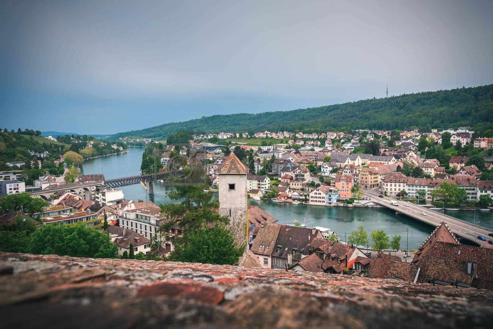1600x1068 Cityscape Old Town and Historic Buildings of Schaffhausen City, Switzerland, Beautiful Ancient Church and Architecture of Swiss Culture at Daylight. Travel Historical and Famous Place of Switzerland by MahaHeang245789 Vectors & Illustrations