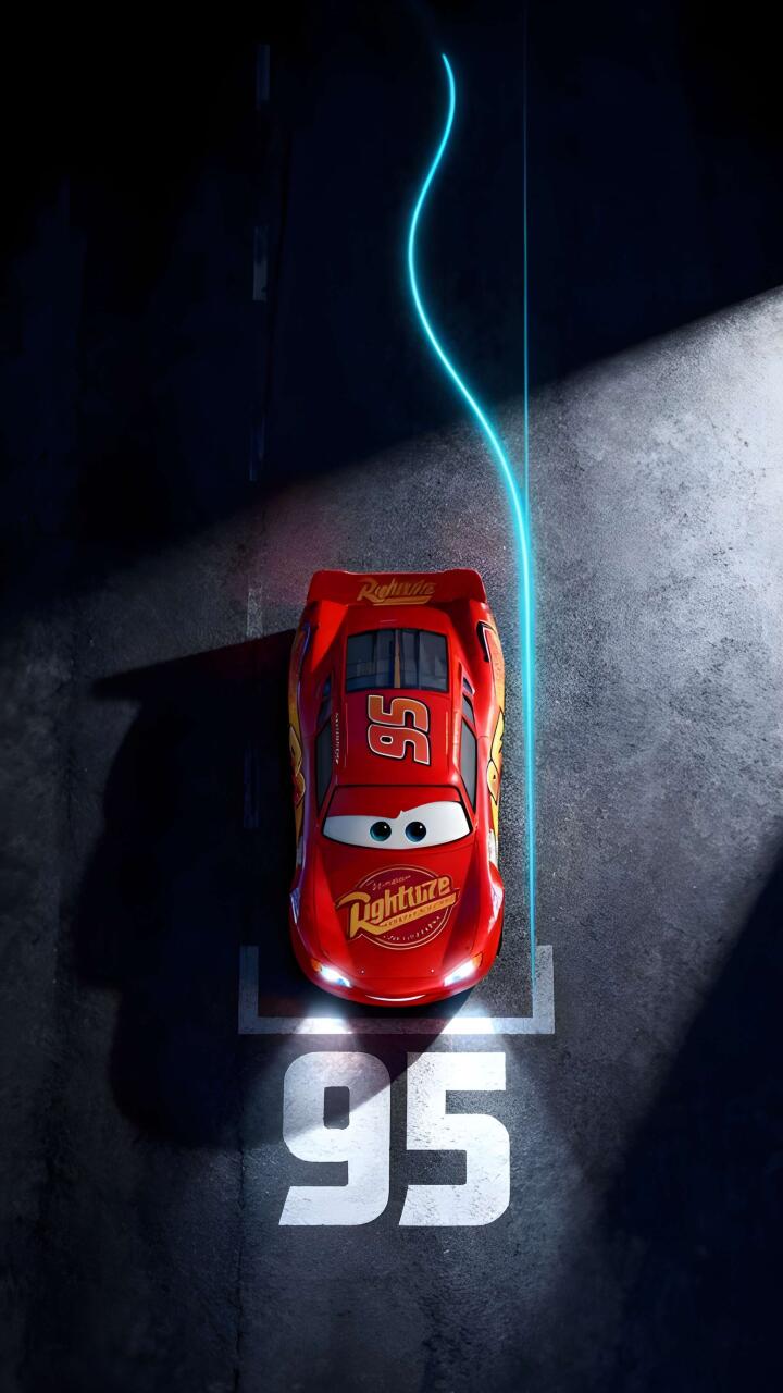 720x1280 Lightning McQueen Neon Trail 4K