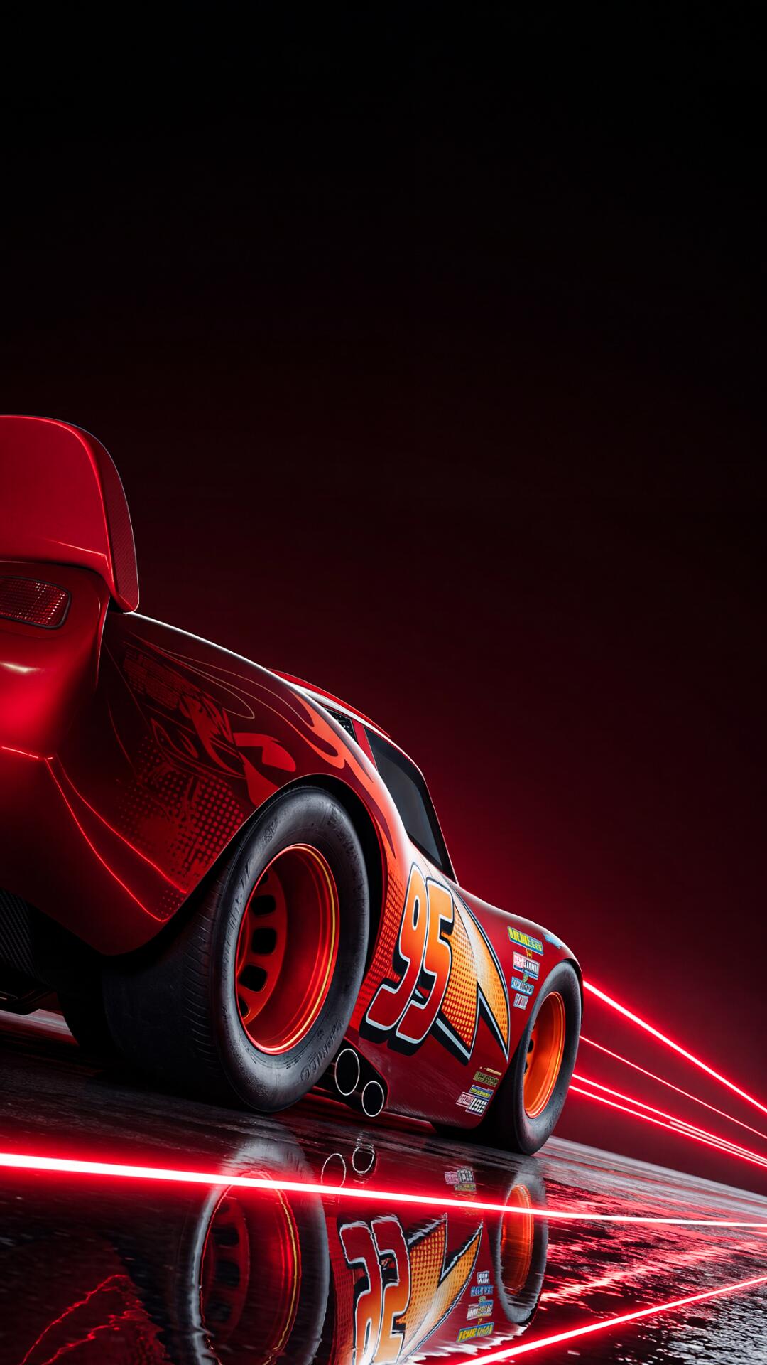 1080x1920 Lightning McQueen Neon Trail Wallpaper 1170x2532 Wallpaper For IPhone 12 13 IPhone 12 13 Pro