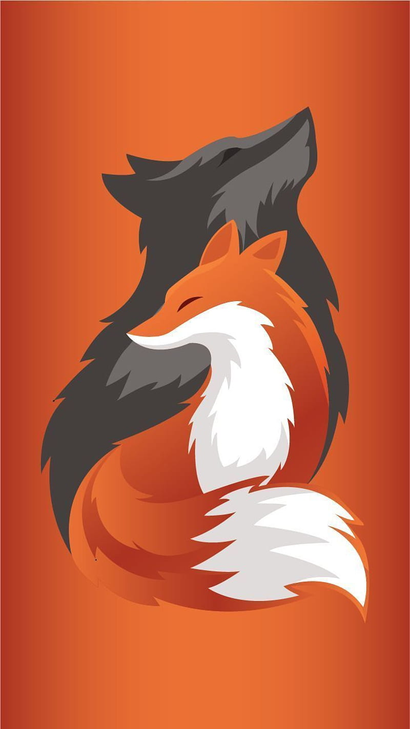 800x1421 HD fox orange wallpaper