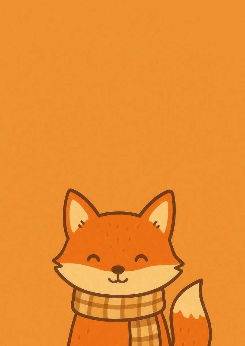800x1131 Cute fox winter wallpaper. Free Photo Illustration