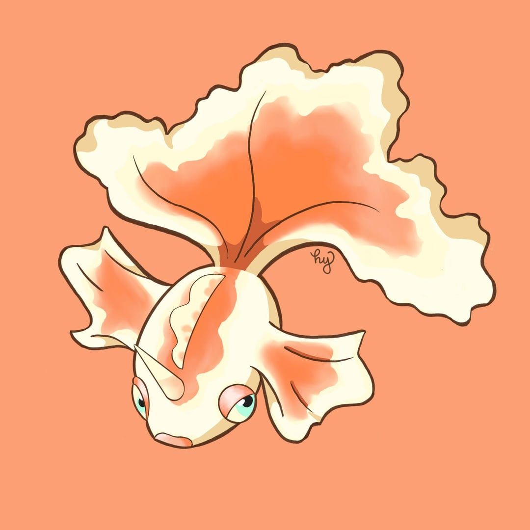 1080x1080 Goldeen art that I did for an art color challenge. (OC)