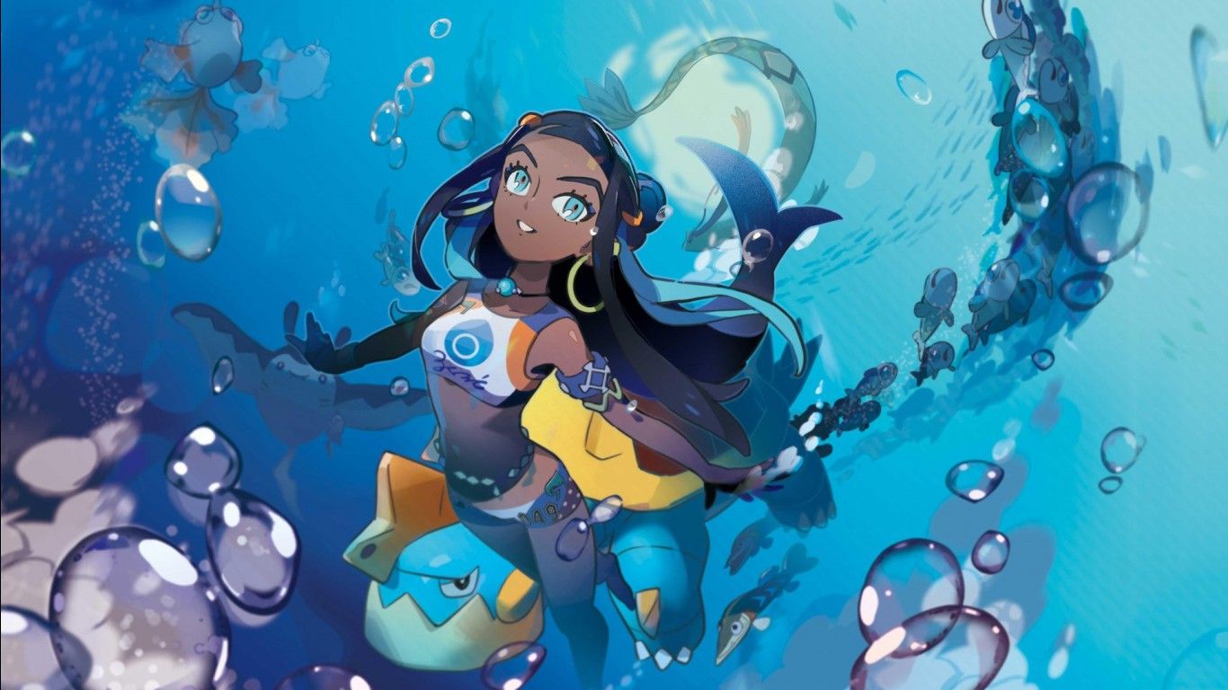 1366x768 Arrokuda Drednaw Goldeen Mantine HD Pokemon Sword And Shield Wallpaper