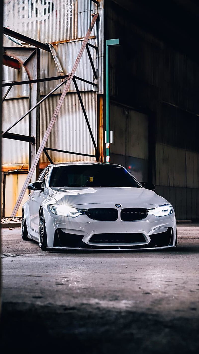 800x1423 BMW M bmw, car, f low, m modified, sedan, tuning, vehicle, white, HD phone wallpaper